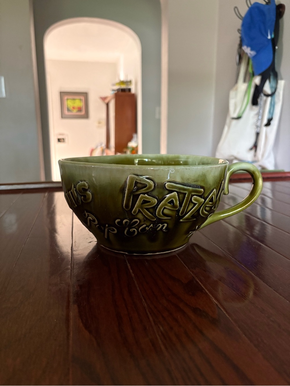 Vintage MCM Snack Bowl Avocado Green Tiki